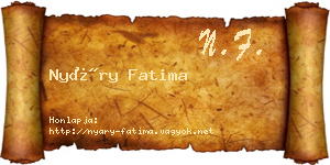 Nyáry Fatima névjegykártya