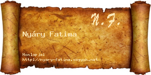 Nyáry Fatima névjegykártya